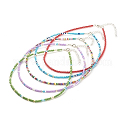 Juego de collares con cuentas de semillas de vidrio de 5 pieza y 5 estilos, joyas de verano para mujer, color mezclado, 15.94 pulgada (40.5 cm), 1pc / color