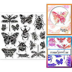 PVC Plastic Stamps, for DIY Scrapbooking, Photo Album Decorative, Cards Making, Stamp Sheets, Film Frame, Insects, 15x15cm