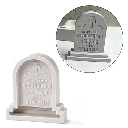 Stampi per candele in silicone per pietre tombali di halloween, per la realizzazione di candele profumate, modello di croce, 99x89x28mm