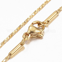 Collares de cadena de 304 acero inoxidable, con cierre de langosta, dorado, 16.54 pulgada (42 cm), 0.8mm