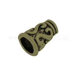 Tibetan Style Alloy Bead Caps, Lead Free & Nickel Free, Antique Bronze, 7.5x5.5mm, Hole: 2mm