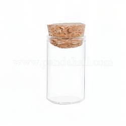 Mini contenitori per perline di bottiglia di vetro borosilicato, bottiglia di desiderio, con tappo di sughero, colonna, chiaro, 5x3cm, capacità: 20 ml (0.68 fl. oz)