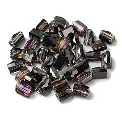 Perline di vetro palccato, sfaccettato, triangolo, nero, 7.5x5.5x6mm, Foro: 1.2 mm, 100pcs/scatola