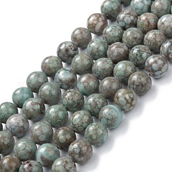 Fili di perline di pietra naturale di maifanite / maifan, tinto, tondo, blu cadetto, 8mm, Foro: 1.2 mm, circa 47pcs/filo, 15.55'' (39.5 cm)