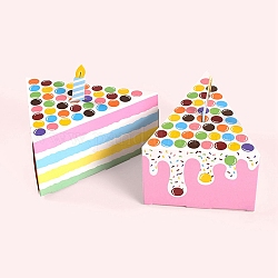 Cajas de dulces de papel para pastel trangle, bolsas de galletas de regalo, para fiesta de cumpleaños, colorido, 14.5x11x7.5 cm