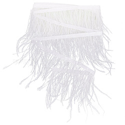 Gorgecraft, 2m, moda, pluma de avestruz, tela, hilo, accesorios de disfraz, blanco, 100~150mm