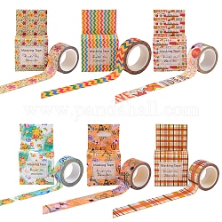 6Boxes 6 Style DIY Scrapbook Decorative Adhesive Tapes, Colorful, 1box/style