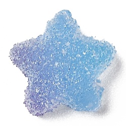 Decoden-Cabochons aus Harz, Nachahmung Süßigkeiten, Ton zwei, Farbverlauf, Stern, azurblau, 11x11.5x5 mm