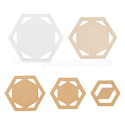 Outil de règle de mesure de jauge acrylique, hexagone, clair, 4.6~9x5.2~10.3x0.3 cm, 5 pièces / kit