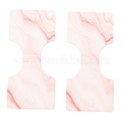 Бумажные резинки для волос дисплей карты, прямоугольник с мраморным рисунком, salmon, 8.8x4x0.04 см, 100 шт / пакет