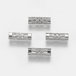 304 Stainless Steel Tube Beads, Stainless Steel Color, 12x4mm, Hole: 3mm