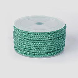 Polyester Braided Cord, Medium Aquamarine, 3mm, about 12.02~13.12 yards(11~12m)/roll