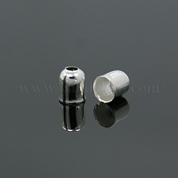 Iron Cord Ends, Bell, Silver, 5x4mm, 3mm inner diameter, Hole: 1.5mm