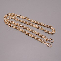 Tracolla a catena in alluminio, con perle in resina e fermagli in alluminio, per accessori per la sostituzione della borsa, oro chiaro, 102x1.2x0.8cm