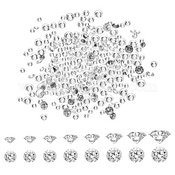 Кубического циркония кабошоны, класс А, граненые, алмаз, прозрачные, 0.8~2.5 мм, 2400 шт / коробка