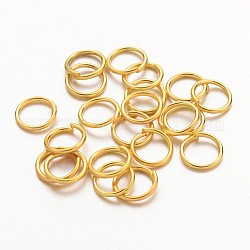 Iron Open Jump Rings, Nickel Free, Round, Golden, 21 Gauge, 6x0.7mm, Inner Diameter: 5mm, about 550pcs/50g