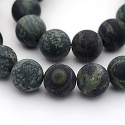 Chapelets de perles en jaspe kambaba mat naturel, ronde, 10mm, Trou: 1mm, Environ 19 pcs/chapelet, 7.5 pouce