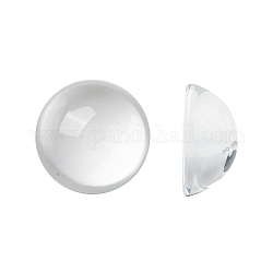 透明な半円形のガラスカボション  透明  30x14~15mm