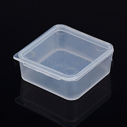 Contenitori di perline di plastica, cubo, chiaro, 3.9x3.9x1.6cm