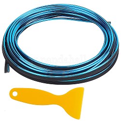 Car Interior Moulding Trim, Rubber Seal Protector, with Scraper Tool, Fit for Most Car, Blue, 6x2.5mm