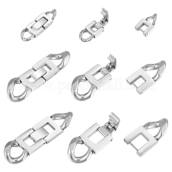 UNICRAFTALE 3 Pcs 3 Styles Stainless Steel Fold Over Clasp Bracelet Extender Clasp Oval Secure Fold Over Clasps Jewelry Extender Foldover Link Clasp for Bracelet Necklace Jewelry Making