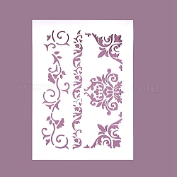 PET Plastic Painting Stencils Templates, Rectangle with Floral Pattern, Floral Pattern, 300x210mm