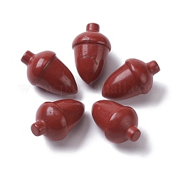 Perline di diaspro rosso naturale, Senza Buco / undrilled, per filo avvolto processo pendente, avellana, 27.5~30x18~19.5mm