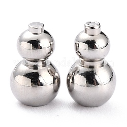 Perles en 304 acier inoxydable, perles non percées / sans trou, calebasse, couleur inoxydable, 11x6.8mm