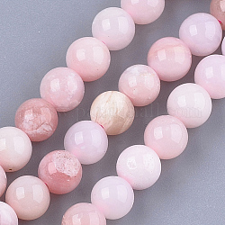 Chapelets de perles en opale rose naturelle, ronde, 6mm, Trou: 0.8mm, Environ 30~33 pcs/chapelet, 7.4 pouce