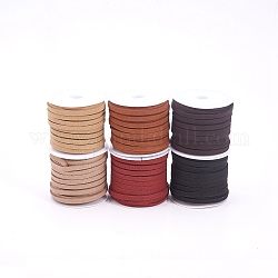 Наборы шнура Замша Faux, искусственная замшевая кружева, разноцветные, 4x1.5 мм, около 5.46 ярда (5 м) / рулон, 6 рулон / мешок