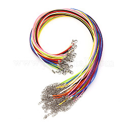 Eingewachsene Schnur bildende Halskette, mit platinfarbener Eisenschließe und Verlängerungskette, Mischfarbe, 17.72 Zoll (450 mm)