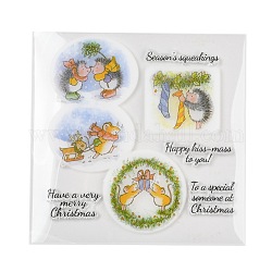 Weihnachtsplastikstempel, für diy scrapbooking, Fotoalbum dekorativ, Karten machen, Briefmarkenblätter, Farbig, 16x16x0.3 cm
