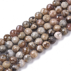 Natürliche Argentinien Rhodonit Perlen Stränge, facettiert, Runde, 5 mm, Bohrung: 0.7 mm, ca. 68~69 Stk. / Strang, 15.35 Zoll (39 cm)