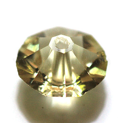 Имитация австрийских кристаллов, класс AAA, граненые, плоско-круглые, светлый хаки, 4.5x2.5 мм, отверстие : 0.7~0.9 мм