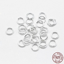 925 runde Ringe aus Sterlingsilber, verlötete Biegeringe, geschlossene Ringe springen, Silber, 21 Gauge, 5x0.7 mm, Innendurchmesser: 3.5 mm