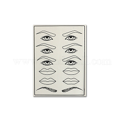Microblading-Silikon-Augenbrauen-Tattoo-Übungshaut, Trainingshaut für Anfänger und erfahrene Tätowierer, Blumenweiß, 19.2x14.2 cm