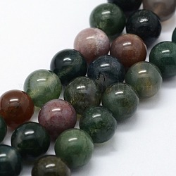 Chapelets de perles en agate indienne naturelle, ronde, 6mm, Trou: 0.8mm, Environ 63 pcs/chapelet, 14.76 pouce (37.5 cm)
