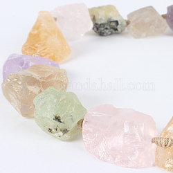 Natural & Synthetic Gemstone Rough Nuggets Bead Strands, 13~40x10~26x10~23mm, Hole: 2mm, about 14~19pcs/strand, 16.54 inch
