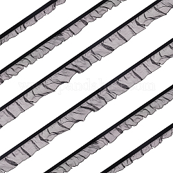 Fingerinspire 15 yarda 3 estilos cinta de encaje plisada de nylon, recorte con volantes para costura decoración artesanal, negro, 5/8 pulgada ~ 1-1/8 pulgadas (15 mm ~ 30 mm), 5 yarda / estilo