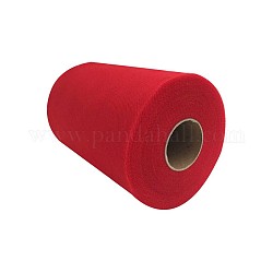 Rubans de maille déco, tissu de tulle, Tissu à carreaux en tulle pour la fabrication de jupe, rouge foncé, 6 pouce (15 cm), environ 100yards / rouleau (91.44m / rouleau)