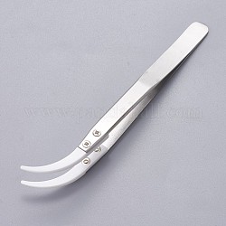 Stainless Steel Beading Tweezers, with Porcelain, Stainless Steel Color, 12.7x1cm