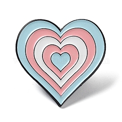Enamel Pins, Black Alloy Brooches for Backpack Clothes Women, Heart, 28x28.5x1.5mm