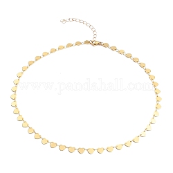 Messing Herz Link Kette Halsketten, langlebig plattiert, mit 304 Edelstahl Karabinerverschlüsse, golden, 16 Zoll (40.7 cm)