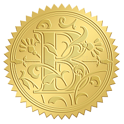 Autocollants en relief auto-adhésifs en feuille d'or, autocollant de décoration de médaille, Motif de lettre, 5x5 cm