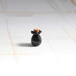 Glasflaschenverzierung, Puppenstubenzubehör für Mikrolandschaften, vorgetäuschte Requisitendekorationen, Schwarz, 1.5x1.9 cm