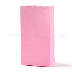 長方形のクラフト紙袋  ハンドルなし  ギフトバッグ  ショッキングピンク  9.1x5.8x17.9cm