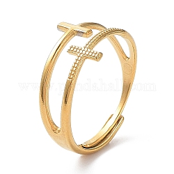 Ионное покрытие (IP) 304 полое крестообразное регулируемое кольцо из нержавеющей стали, золотые, внутренний диаметр: 19 мм