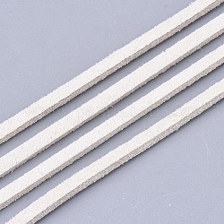 スエード調コード  フェイクレース  フローラルホワイト  2.5~2.8x1.5mm  約1.09ヤード（1m）/連