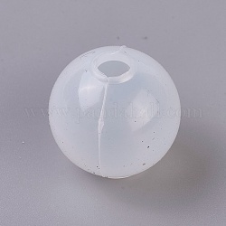 シリコンモールド  レジン型  UVレジン用  エポキシ樹脂ジュエリー作り  球型  ボール  ホワイト  24x22.5mm  穴：10mm