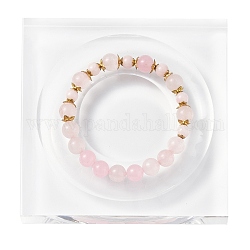 Square Transparent Acrylic Single Bracelet/Bangle Display Tray, Bracelet Jewelry Organizer Holder, Clear, 10x10x1.4cm, Slot: 2cm